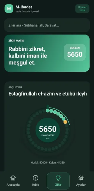 M-İbadet v179 Samsung gerçek zikirmatik ekran görüntüsü